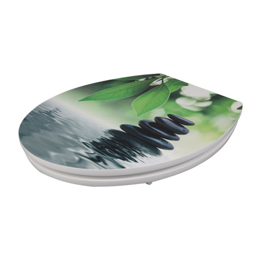 Features for printed duroplast toilet seat
